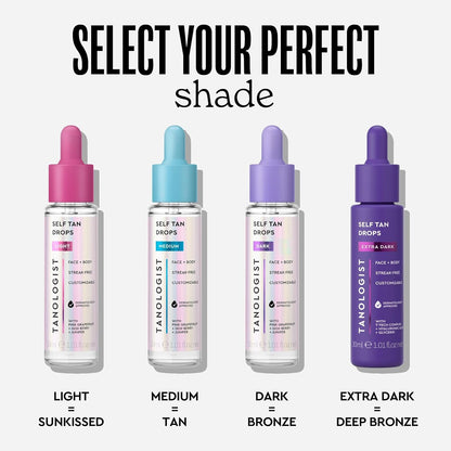 Medium Self-Tan Drops, Face Tanning Drops, 1.01 Fl Oz