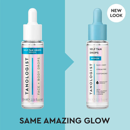 Medium Self-Tan Drops, Face Tanning Drops, 1.01 Fl Oz