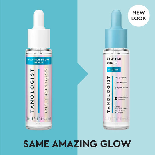 Medium Self-Tan Drops, Face Tanning Drops, 1.01 Fl Oz