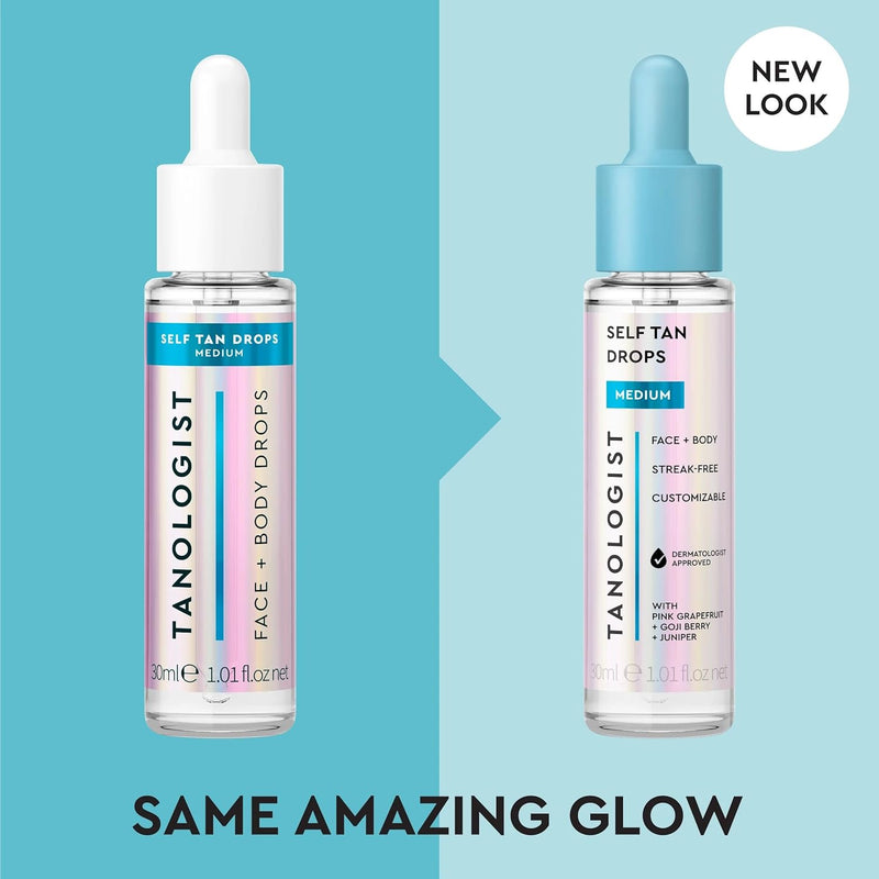 Medium Self-Tan Drops, Face Tanning Drops, 1.01 Fl Oz